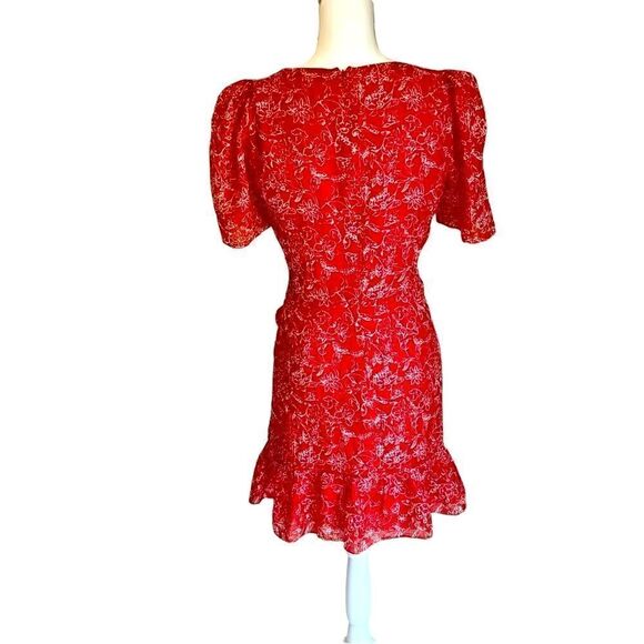 Parker Krislyn Red Silk Dress Size 6 - Picture 7 of 12